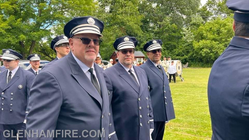 Some old school Beacon Engine men all together again.  President Phillips, FF Matthews and G. VanTassel